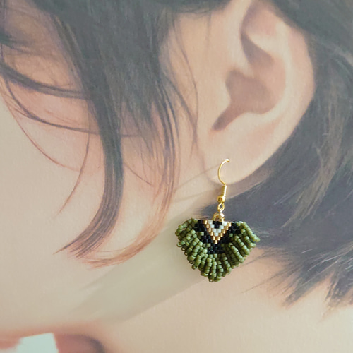 デリカビーズピアス　オルテガフリンジピアス【オルテガール】他 オルテガ柄デリカビーズピアスa-4 - 56711RRK'S GALLERY | minne byGMO