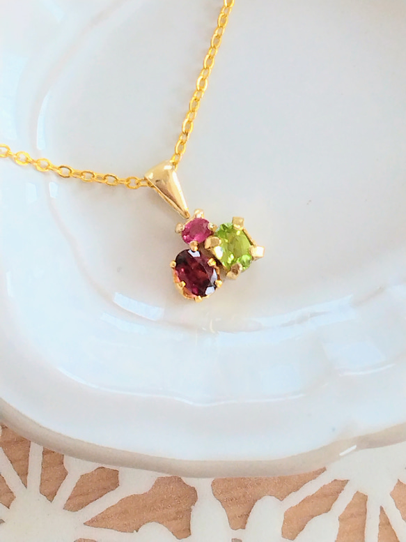 ~秋irohoshi~ruby & garnet & peridot necklace 1枚目の画像