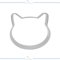 E25 ねこ 顔 クッキー 型 アルミ お菓子作り 抜き型 バレンタイン クリスマス 猫 ネコ 動物 デザイン 1枚目の画像