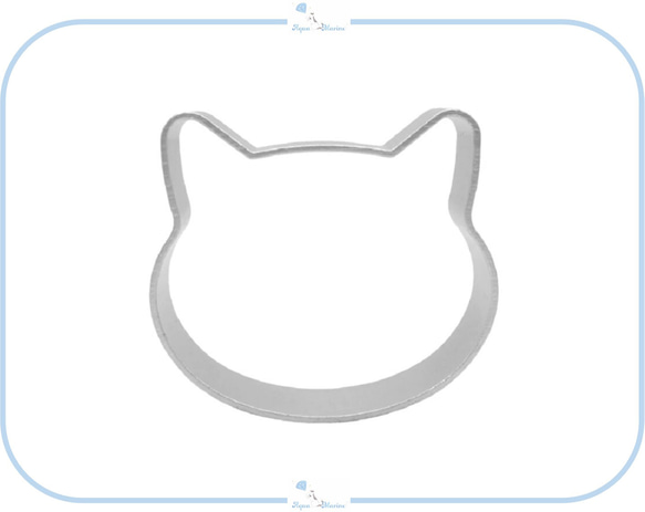 E25 ねこ 顔 クッキー 型 アルミ お菓子作り 抜き型 バレンタイン クリスマス 猫 ネコ 動物 デザイン 1枚目の画像