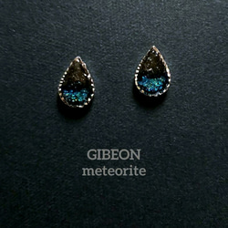 流れ星 ギベオン 隕石 ピアス イヤリング 1枚目の画像