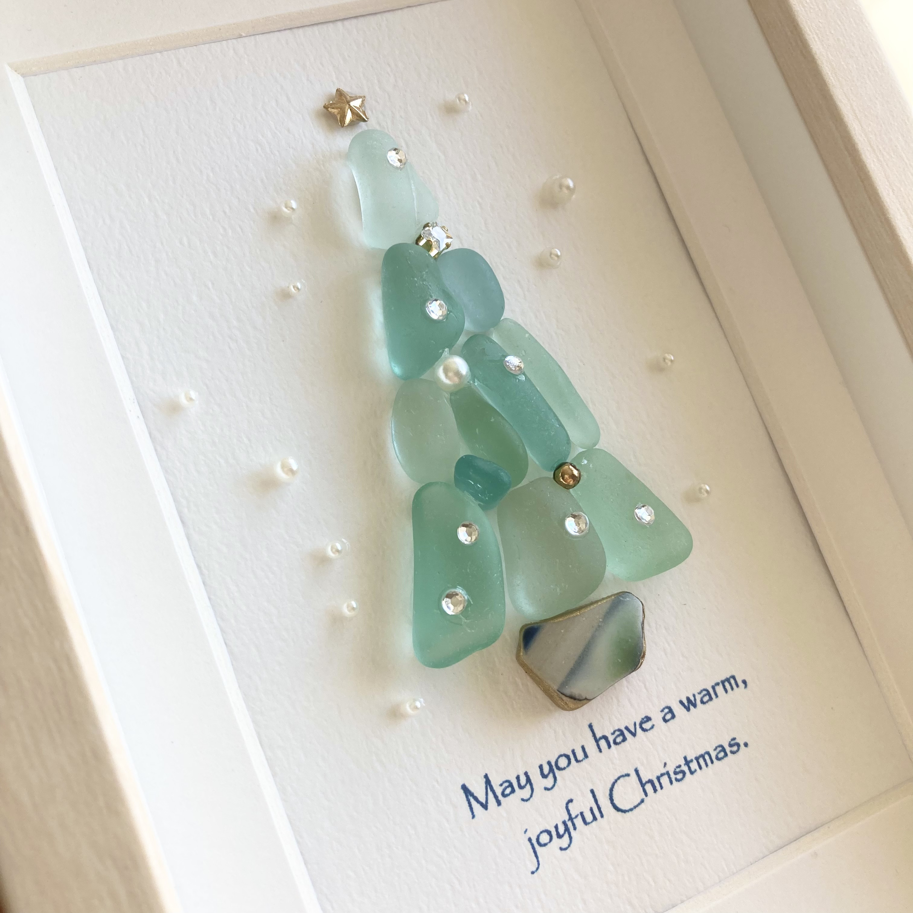 シーグラスアート&硝子のツリー二点セット シーグラスアート&硝子のツリー二点セット シーグラスアート