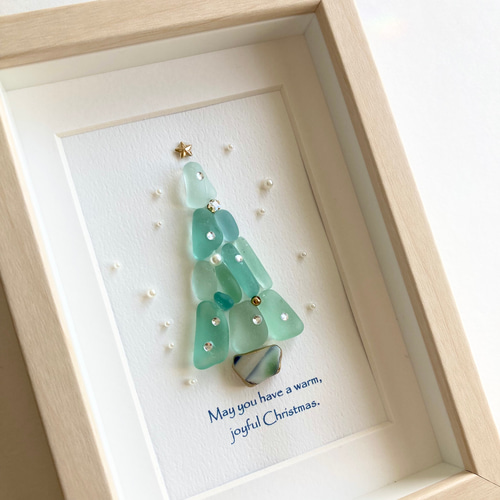 シーグラスアート　ミニアート　ミニツリー☆ シーグラスアートミニアートミニツリー☆