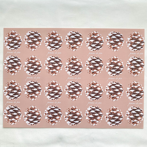 松ぼっくり デザインペーパー 8枚入り 包装紙・ラッピングペーパー