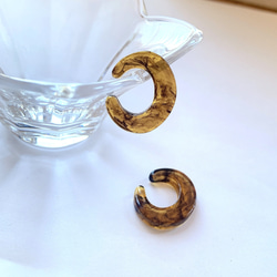 ❤️お得セット❤️  べっ甲カラー　樹脂　イヤーカフ　　　　　Cフープ　両耳用♪ 2枚目の画像