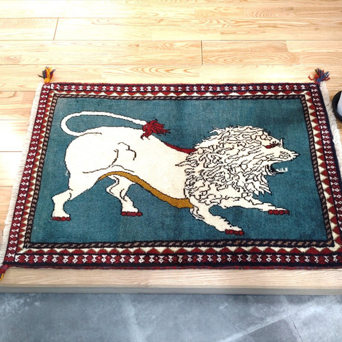 ペルシャ絨毯カシュガイトライバルラグイラン手織り(5)