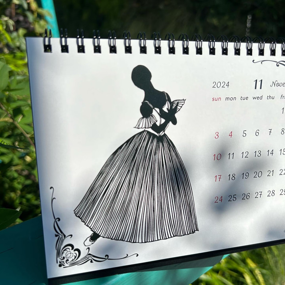 【バレエ切り絵】カレンダー2024 Saori.K cutpaper art 16枚目の画像