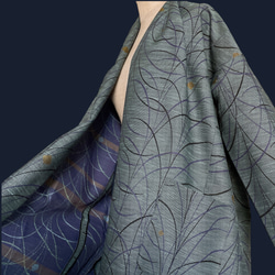 秋冬 ランクアップコーデ 着物ガウン カーディガン 着物リメイク コート 着物 和柄 フリーサイズ Ｊ51006 5枚目の画像