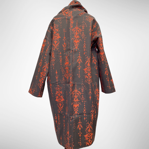 秋冬 ランクアップコーデ 着物ガウン カーディガン 着物リメイク コート 着物 和柄 フリーサイズ Ｊ51004 6枚目の画像