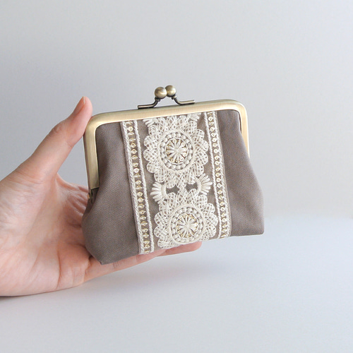 インド刺繍リボンのがま口ポーチ がま口 がまぐちコレクト 通販