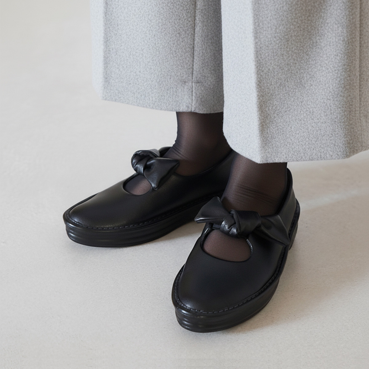 オトナ可愛いリボンシューズ (AMAND) 靴 日本製 【納期5～14日以内発送】