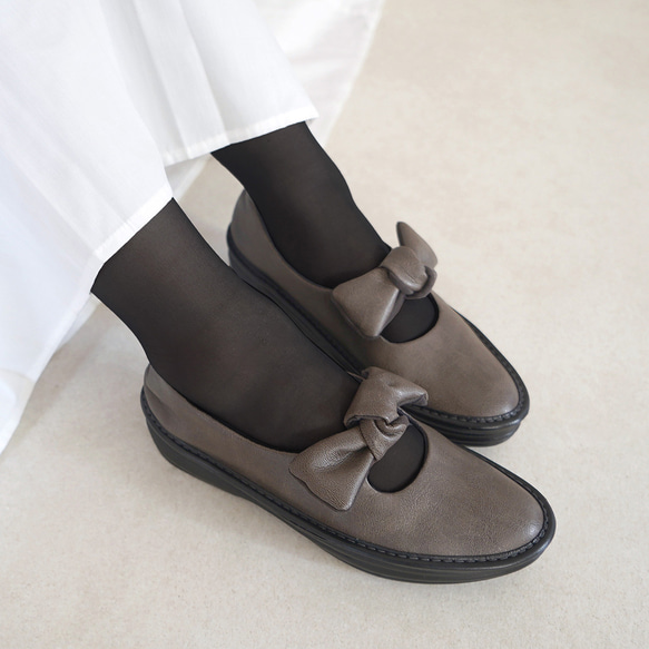 オトナ可愛いリボンシューズ (AMAND) 靴 日本製 【5～20日以内発送】 8枚目の画像