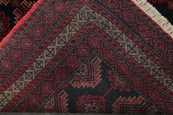部族の伝統モチーフが特徴的なオリジナルトルクメン　オールド手織り絨毯　ヴィンテージラグ　127x177cm　＃57 7枚目の画像