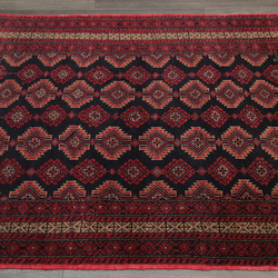部族の伝統モチーフが特徴的なオリジナルトルクメン　オールド手織り絨毯　ヴィンテージラグ　127x177cm　＃57 9枚目の画像