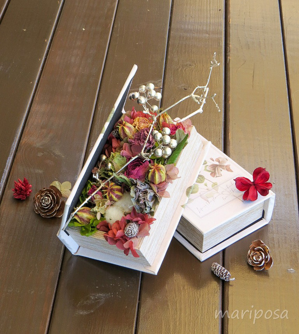 早割】秋の彩りを愛でる花本 ・ 秋色天然ドライフラワーと実りの秋を