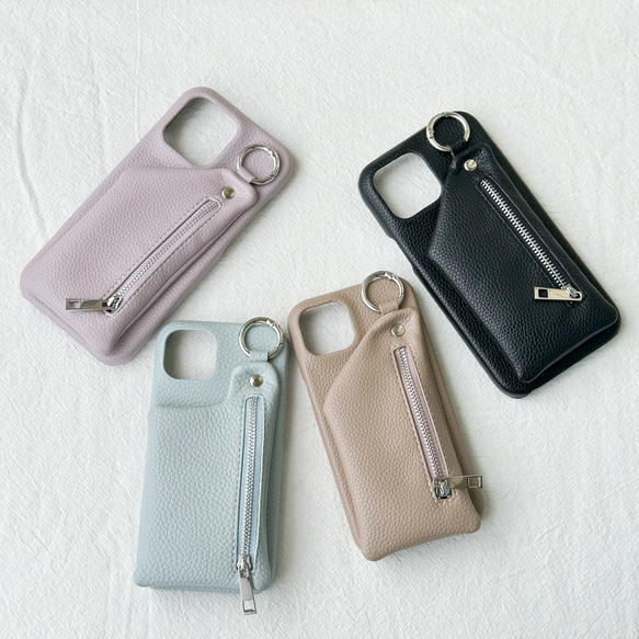 unicase iPhone14/13 ケース 小物ポーチ付き iPhone14 / iPhone 13対応】かわいい表情が人気なポーチ付き