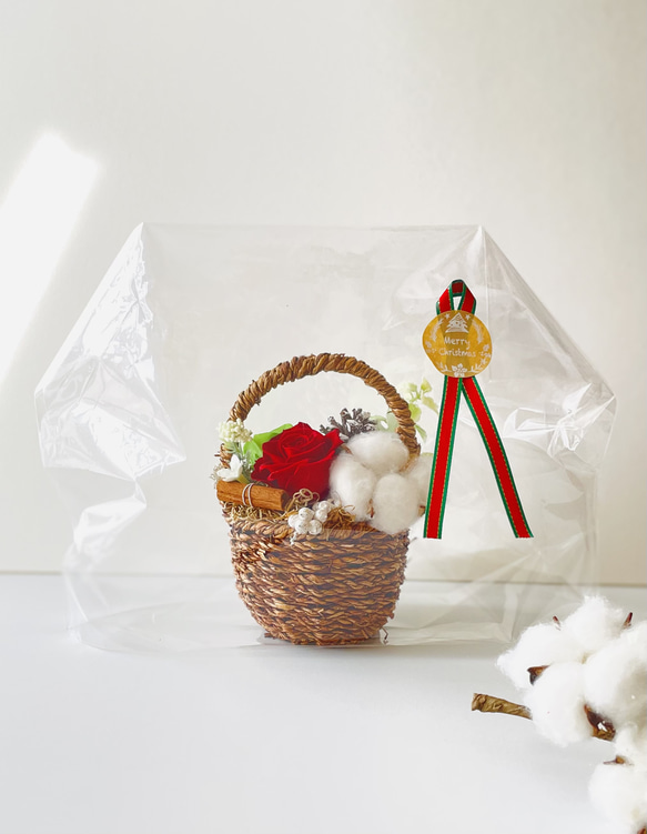 【お値下げ】Creema限定　インテリア雑貨　おしゃれ　可愛い　人気　長持ち　クリスマス　クリスマスギフト　バラ　赤　緑 6枚目の画像