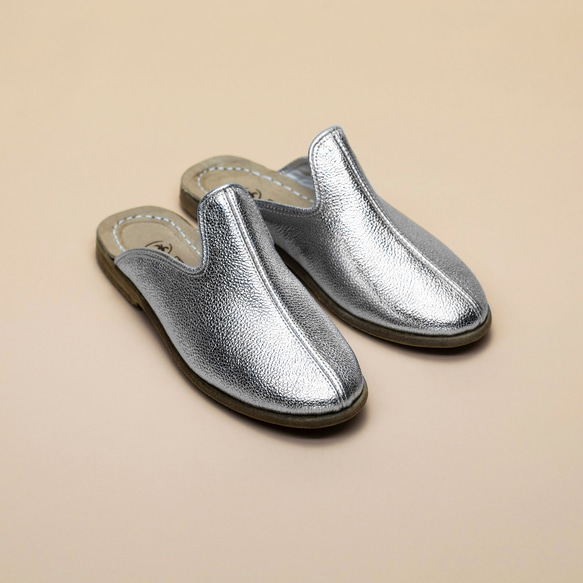 Zirconia：トルコ本革イェメニシューズ　メタリックレザー/フルレザー 