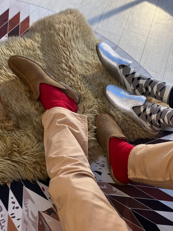 Zirconia：トルコ本革イェメニシューズ　メタリックレザー/フルレザー 