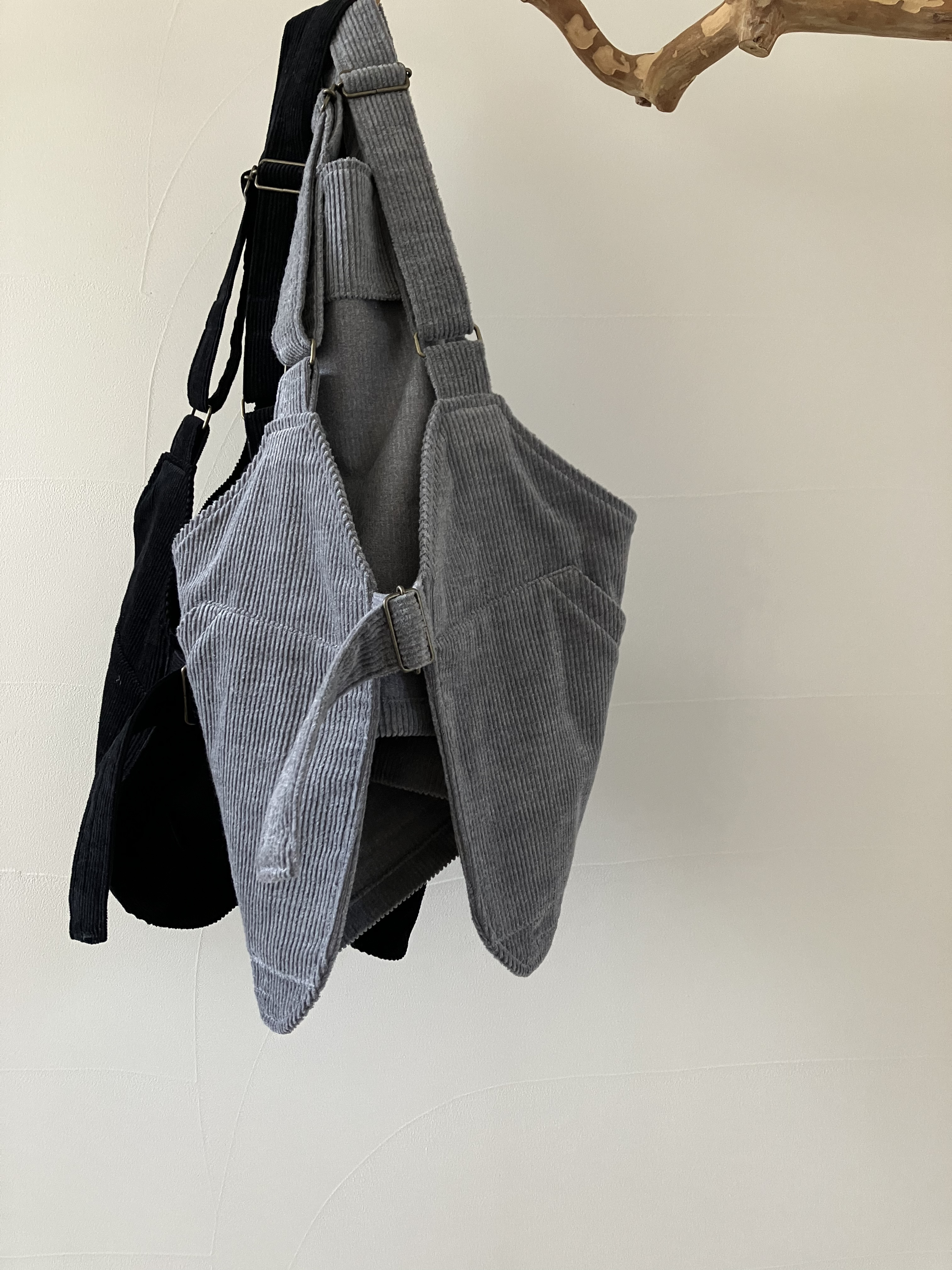 コーデュロイ ベスト／grey・black