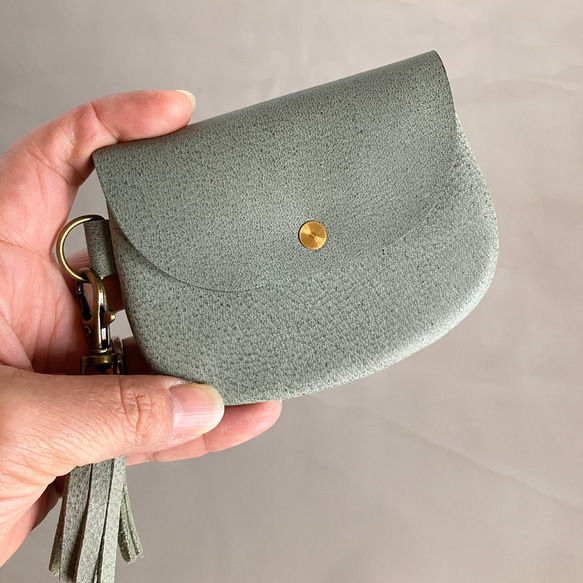 小さな本革財布】ふっくらコンパクト財布グリーン・ミニウォレット