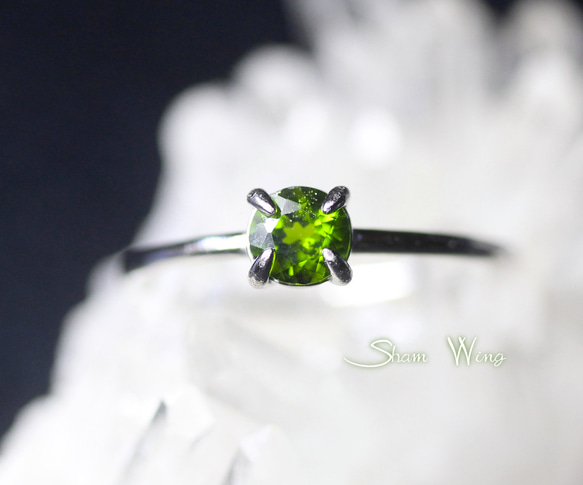 キラキラ✨クロムダイオプサイト リング.+:｡緑光.+:｡silver925 天然石