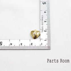 [2 件] 珍珠迷你心型吊飾 [金色] -mt-4159 第3張的照片