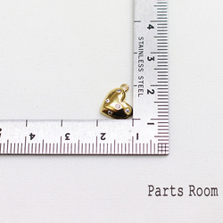 【2件】迷你心型吊飾立方體【金色】-mt-4160 第5張的照片