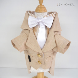 タキシード フォーマル スーツ トップス ネクタイ・蝶ネクタイ付き 犬服 猫服 ペットDD125 DD132 DD134 9枚目の画像