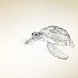 ワイヤーアート ワイヤークラフト 亀 ウミガメ 立体・オブジェ