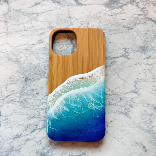 オーダー 海のスマホケース iPhoneケース レジンアート バンブー
