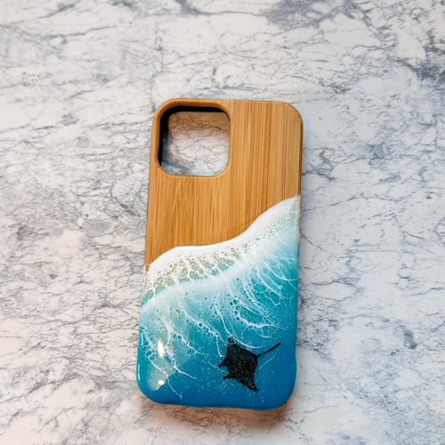 オーダー 海のスマホケース iPhoneケース レジンアート バンブー