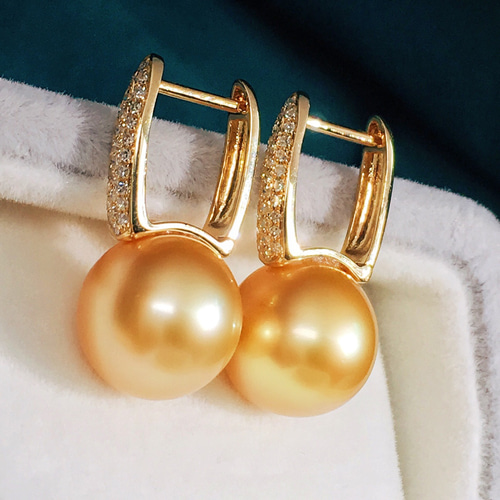 高級】南洋真珠 ピアス10-11mm k18 