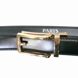 フリーサイズ ベルト 本革 牛革 メンズベルト 無段階調節可能 クリックベルト オートロックベルト 紳士用 ブラック 2枚目の画像