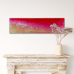 セール現品販売　即納　新色　壁掛けアートパネル 壁飾り ビーチ 90×25 桃色　pink 海 1枚目の画像