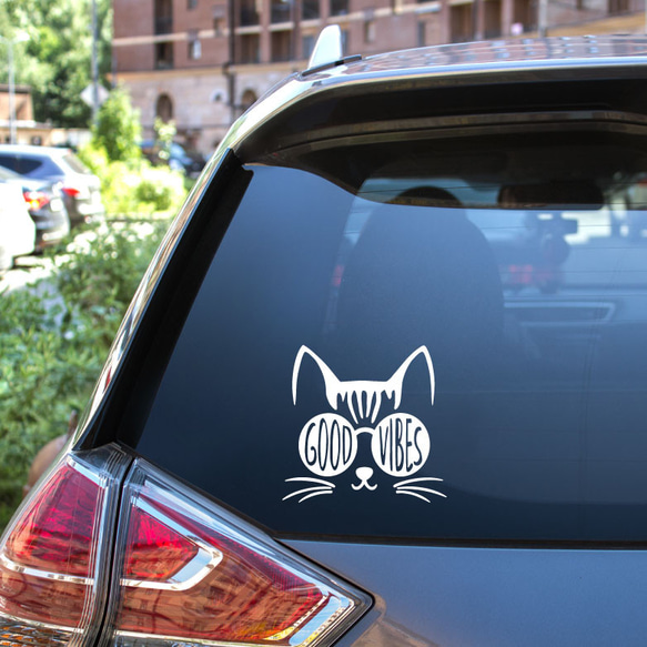 カッティングステッカー 猫 cat オリジナルステッカー 車OK 3枚目の画像