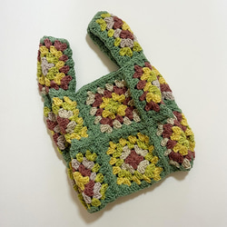 granny square tote bag(pastel green) 3枚目の画像