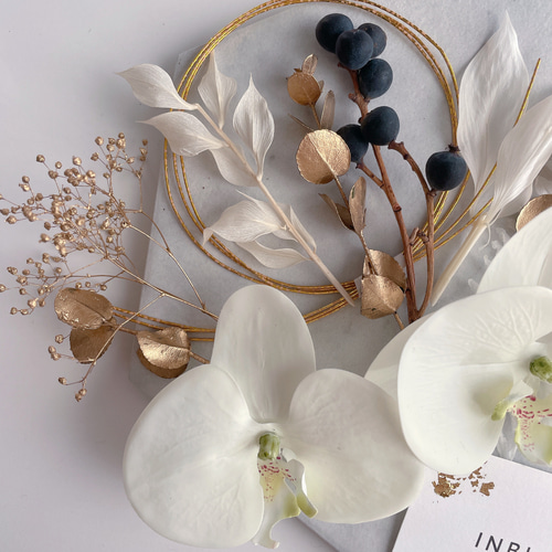 髪飾り ヘアアクセサリー ドライフラワー 造花 結婚式 ウエディングフォト 胡蝶蘭 髪飾り ドライフラワー プリザーブドフラワー 造花 白