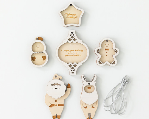 新品☆オカメインコ☆ホワイト☆クリスマス・オーナメント☆木製☆一点