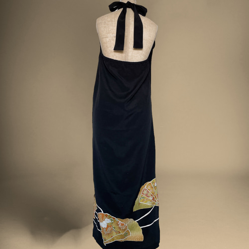 留袖 ホルターワンピース 着物リメイク パーティーワンピ 和柄 演奏会  