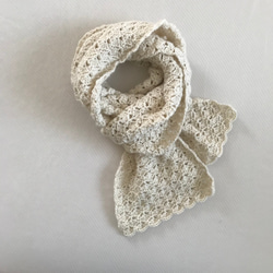 ベビーアルパカ100% かぎ針編みのマフラー　ショール　編み物　編物　毛糸 6枚目の画像