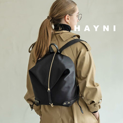 楽天 第2世代 A4収納/ナイロン素材 リュック 本革 ゴールド金具 バッグ