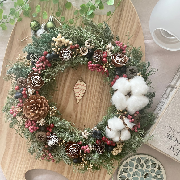 Xmas＊ ドライフラワーのクリスマスリース ver.2 ドライフラワー