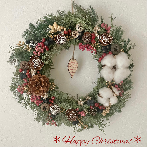 クリスマスフラワーリース♡白銀のクリスマスリース ナンキンハゼの白銀クリスマスリース・生 30cm』 | 横浜花まりか