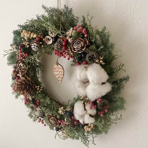 keme＊Natural＊クリスマスリース☆ドライフラワーリース３個 リース 玄関 おしゃれ ドライフラワー 花 ナチュラル アマランス