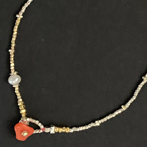 カレンシルバーと赤い珊瑚のブレスレット ブレスレット franny 通販