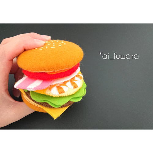 フェルトのハンバーガーセット♡フェルトおままごと おもちゃ