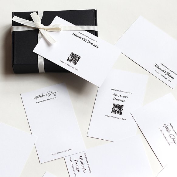 ショップカード セミオーダー  作成 QRコード 白黒 1枚目の画像