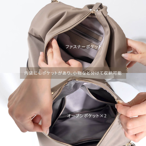 第2世代 A4収納/ナイロン素材 リュック 本革 ゴールド金具