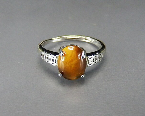 一点物タイガーアイ天然石指輪約13号強U0561a 指輪・リング 石街